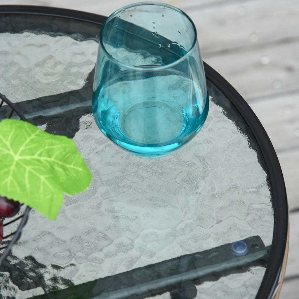 Tavolino da giardino pieghevole ¨C zephmum ¨C rotondo nero ?45cm