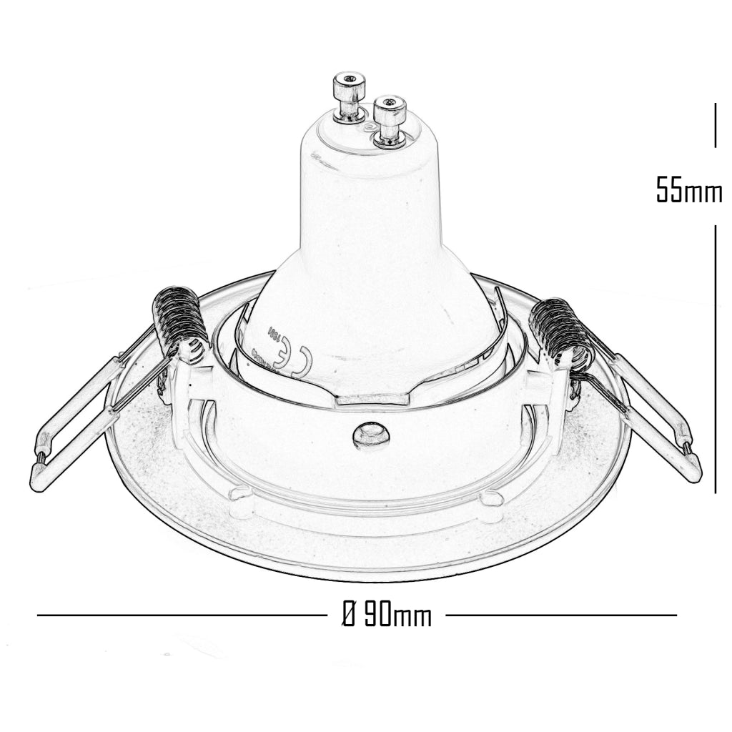 Faretto tondo incasso foro 7cm lampada orientabile LED 8W GU10 luce soffitto  SILVER LUCE 3000K
