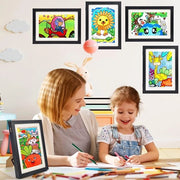 Listino A4 per Arte Infantile - Rappresentazione di Ritratto e Paesaggio in Nero - Attività di Disegno e Artigianato