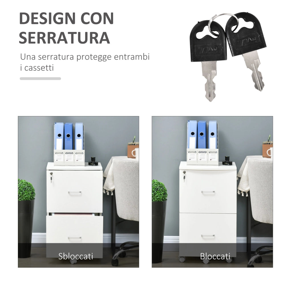 Scrivania con cassetti ¨C zephmum ¨C Bianco, MDF e truciolato, 43x45x72 cm