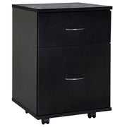 Cassettiera con Ruote ¨C Zephmum ¨C Legno, 2 Cassetti, 41x39x58 cm, Nero