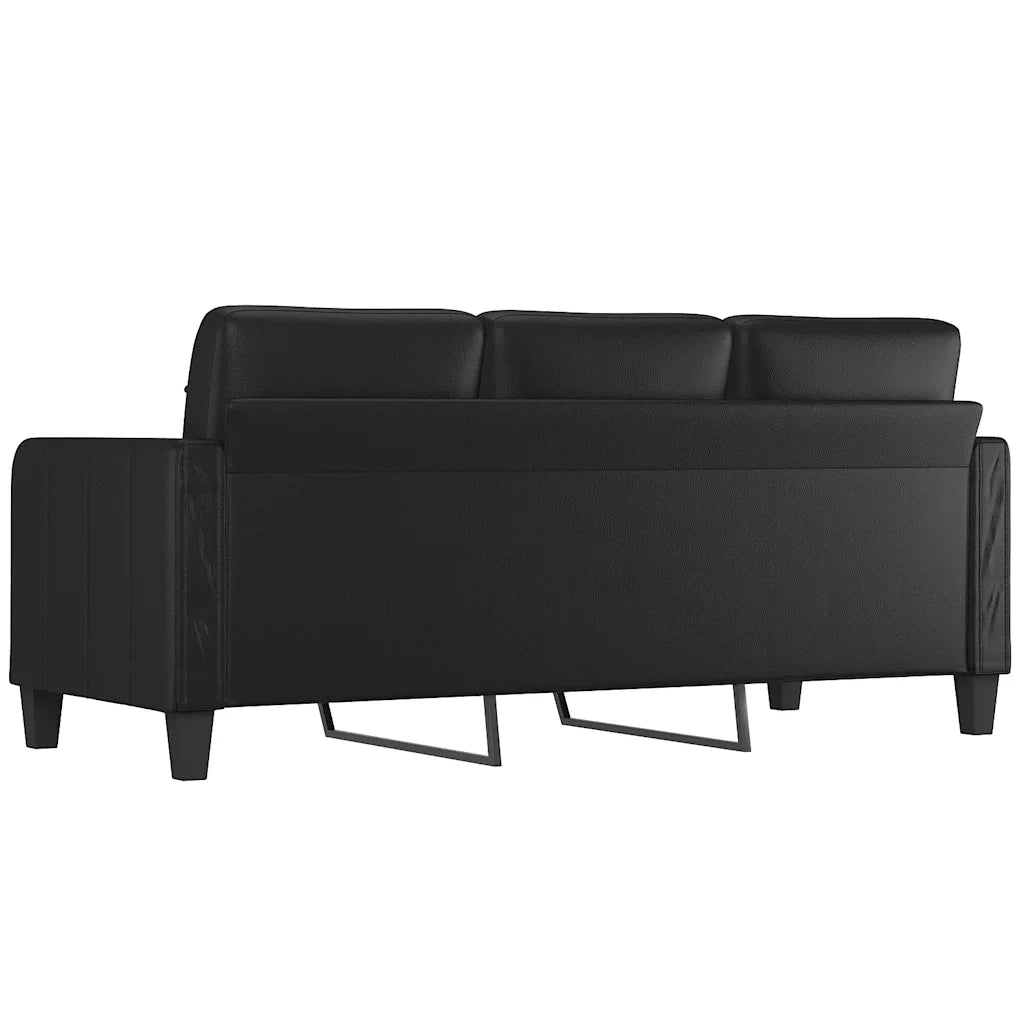 Divano | Divano da soggiorno | Sofa a 3 Posti Nero 180 cm in Similpelle