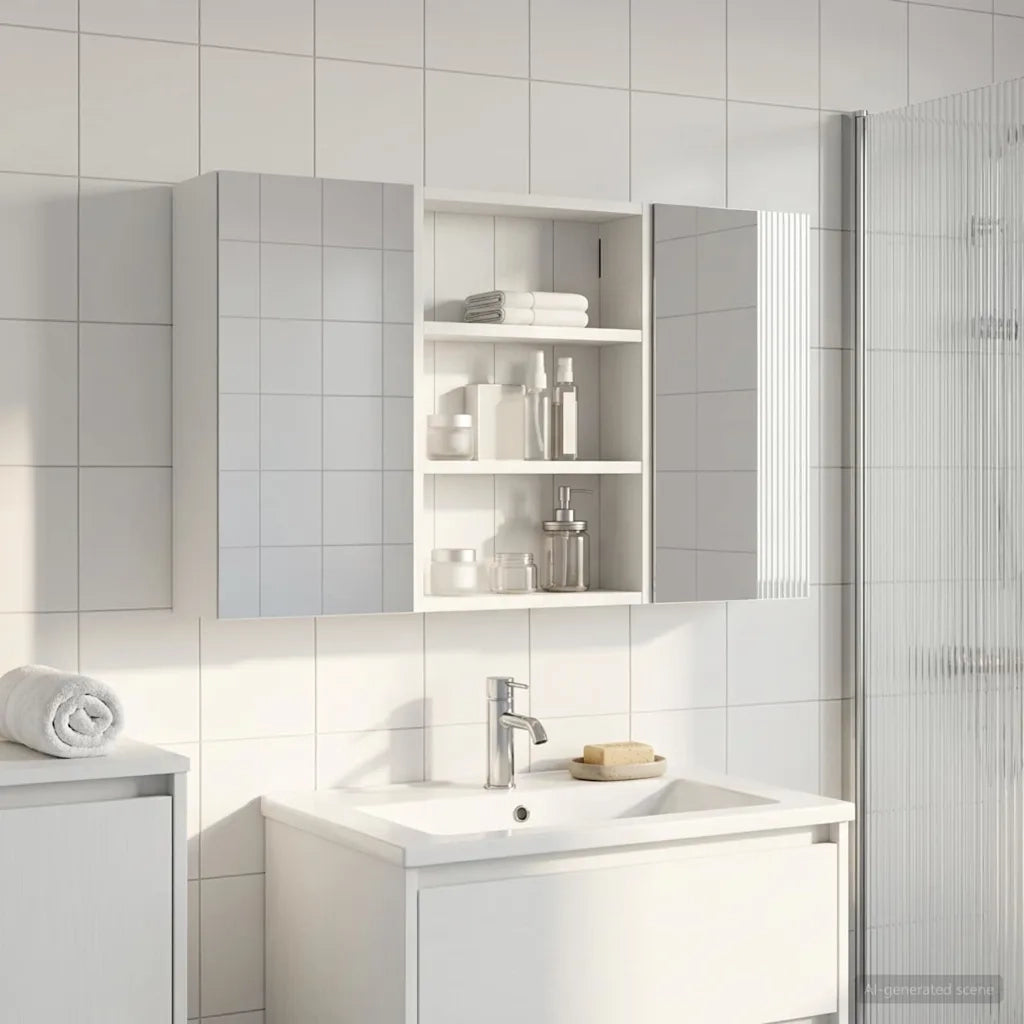 Set di Armadi da Bagno con lo scaffale 3 pcs 100 x 10,5 x 50 cm