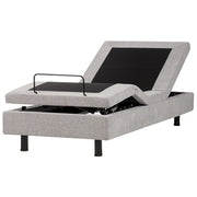 Letto elettrico singolo tessuto grigio chiaro regolabile con telecomando senza testiera 90x200 cm stile moderno