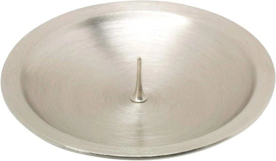 Tavolo per candele/Tavolo per candela con gancio - finitura verniciata - lamiera argentata - 1 pezzo - diametro 8 cm