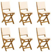 Sedie Bistro da Giardino 6 pz | Sedie da Esterno Bianco Crema 38 x 46 x 85 cm