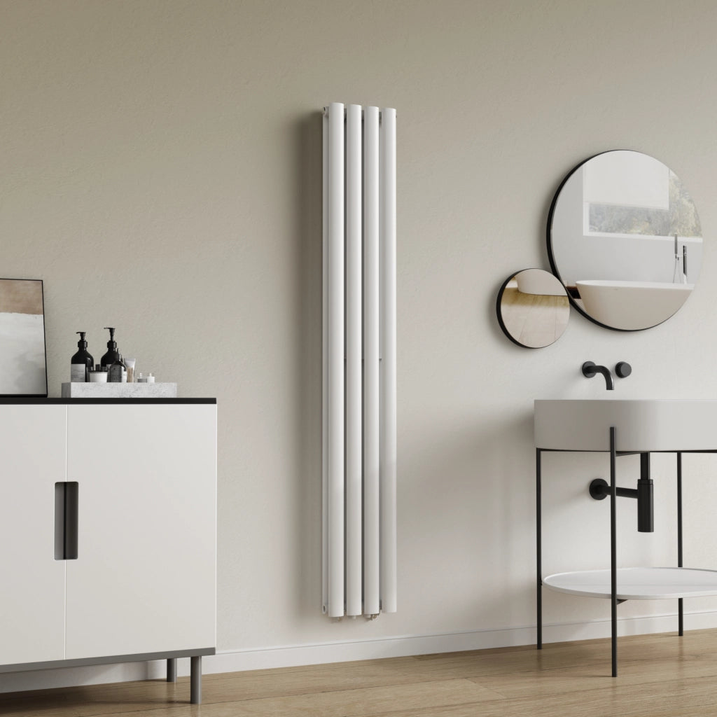 Termosifone Nore ad Acqua Calda Pannello Doppio con Elementi Tubolari 160 x 24 cm Bianco [neu.haus]