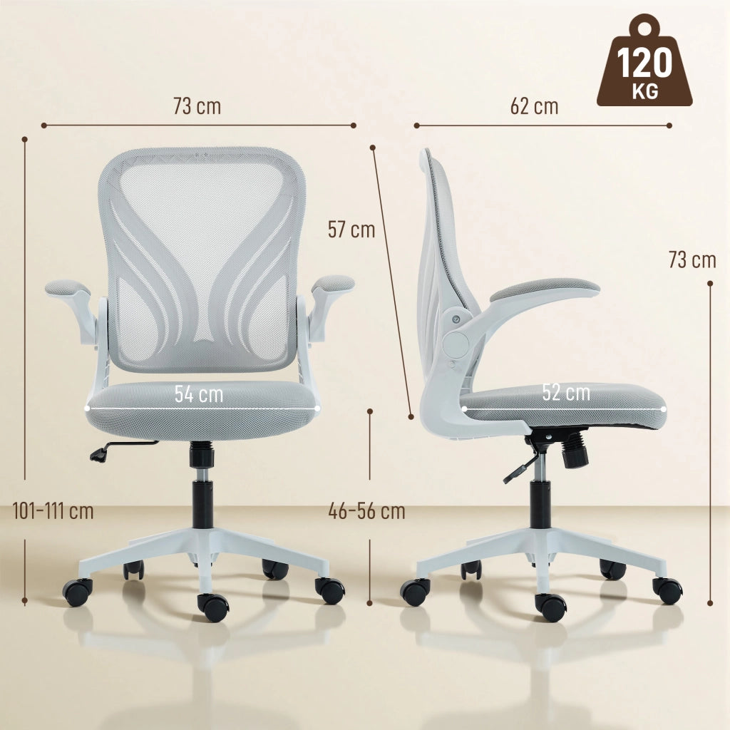 Sedia da ufficio ergonomica ¨C zephmum ¨C grigio 73x62x101-111cm