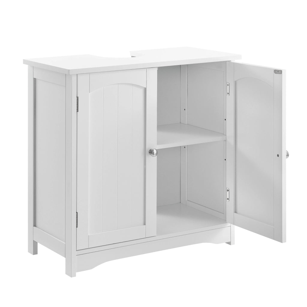 Mobile Sottolavabo da Terra con 2 Ante e Ripiano 60 x 60 x 30 cm - Bianco [en.casa]