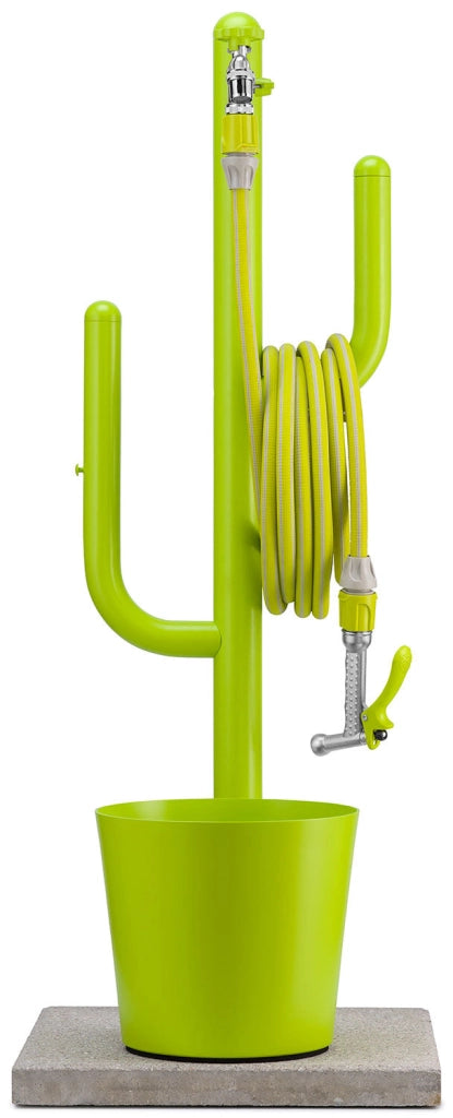 Fontana a Colonna Rubinetto Doppio in Ottone e Porta Tubo Arizona Belfer 42/ARZ Verde Acido