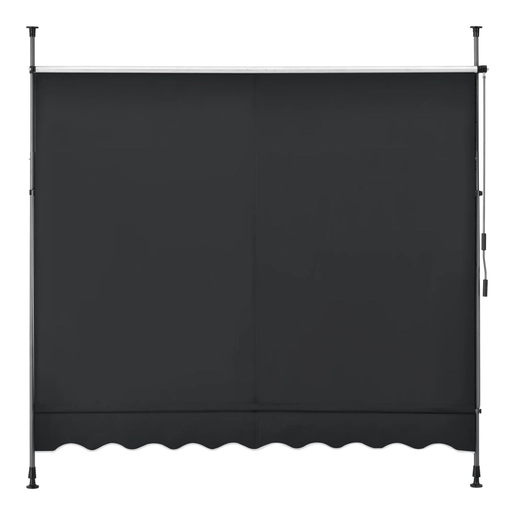 Tenda da sole telescopica in acciaio e poliestere 400 x 120 x 200-300 cm nera 03_0008347