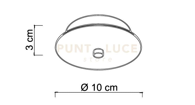 BASE-1L N  Base tonda per sospensione 1 luce nero opaco d.12cm