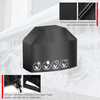 Toboli Telo copri barbecue 152x71x112cm in PVC impermeabile, nero, uso universale, lavabile