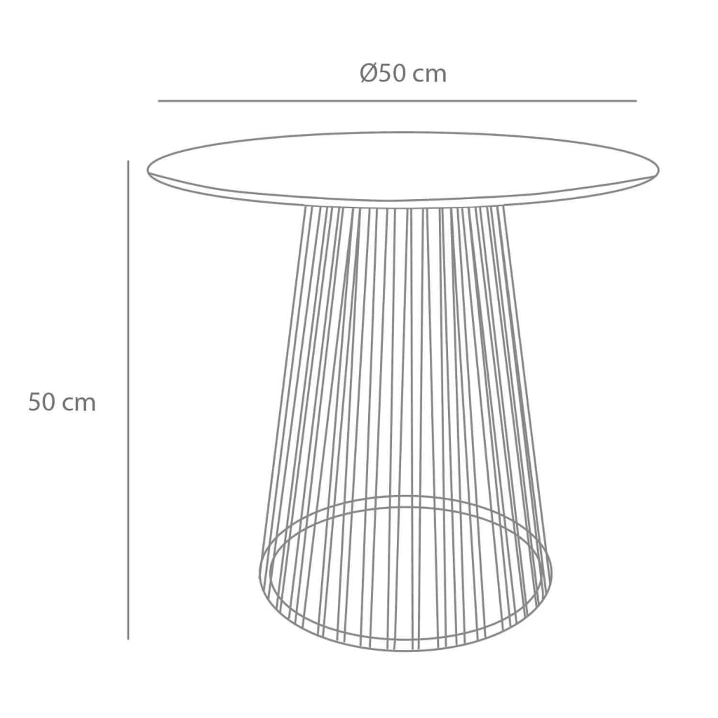 LÚZETE - TAVOLINO DA CAFFÈ IN LEGNO BIANCO Ø50 CM NEREA