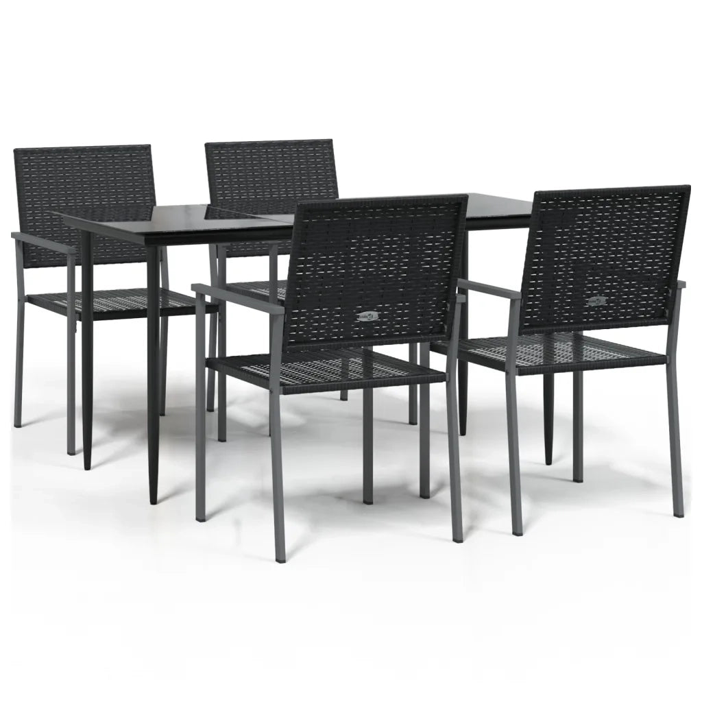Set da Pranzo da Giardino 5 pz in Polyrattan e Acciaiocod mxl 100582