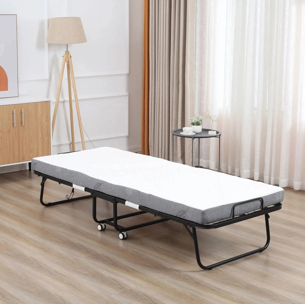 Letto pieghevole per ospiti con ruote, materasso 10 cm