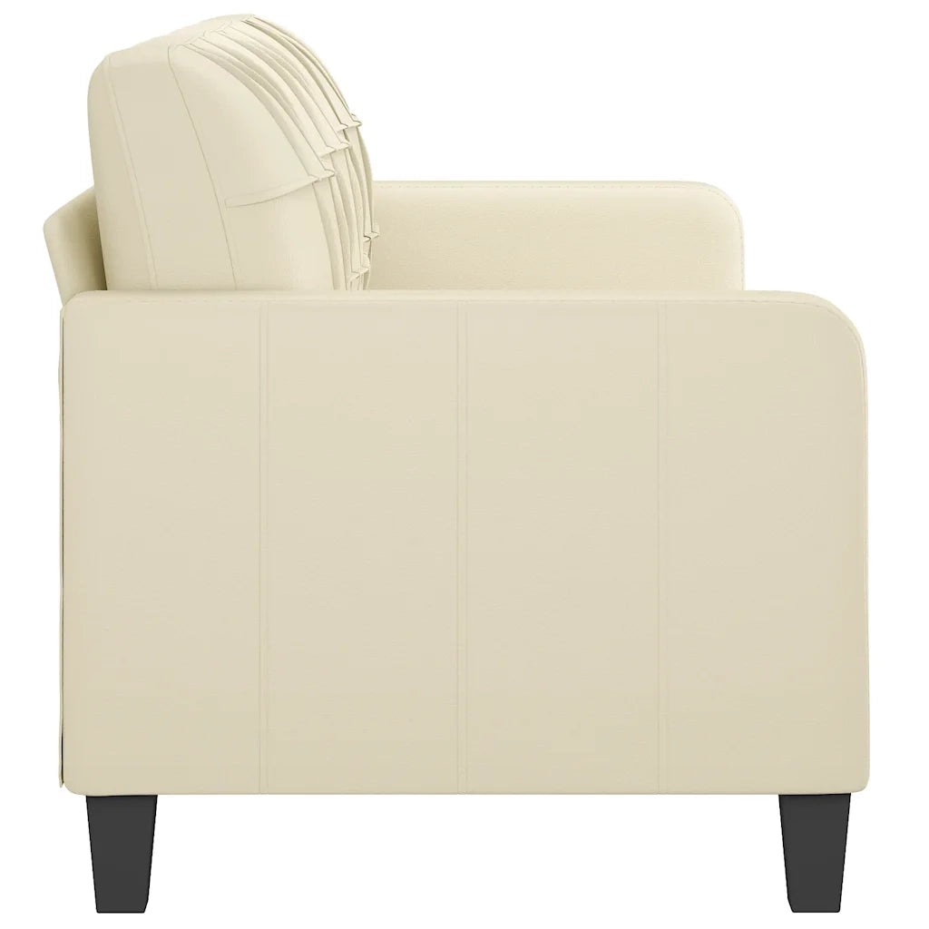Divano a 3 Posti Crema 180 cm in Similpelle 359123