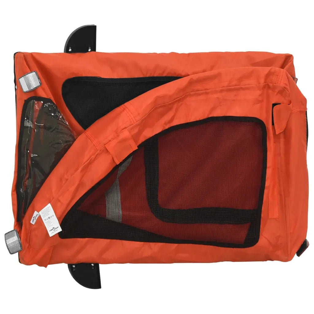 Rimorchio da Bici per Animali Arancione e Grigio Oxford e Ferro CFW9635739