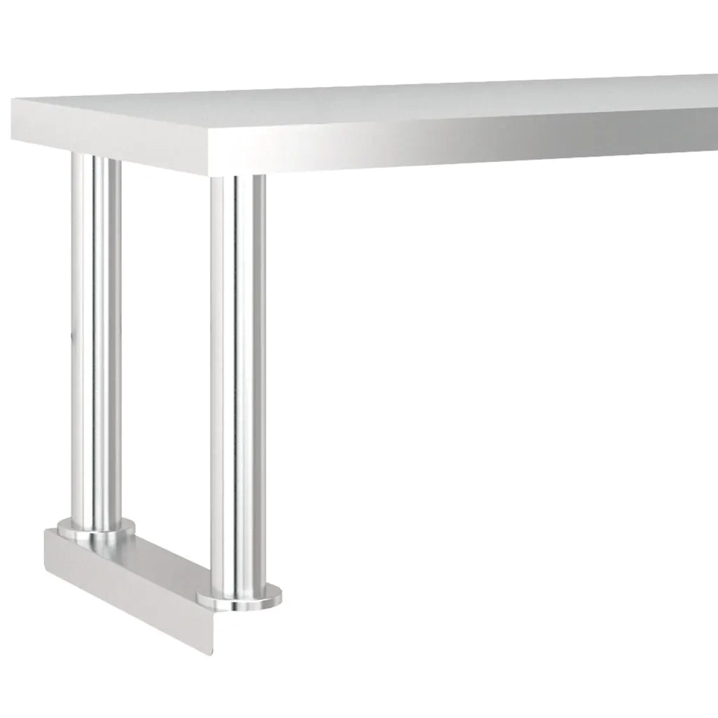 Tavolo Lavoro Cucina con Ripiano 120x60x115 cm Acciaio Inox CFW4394125