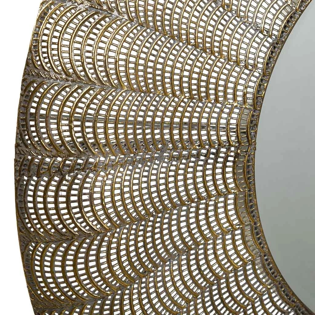 Specchio da parete in metallo dorato 80,5x5,5x80,5h