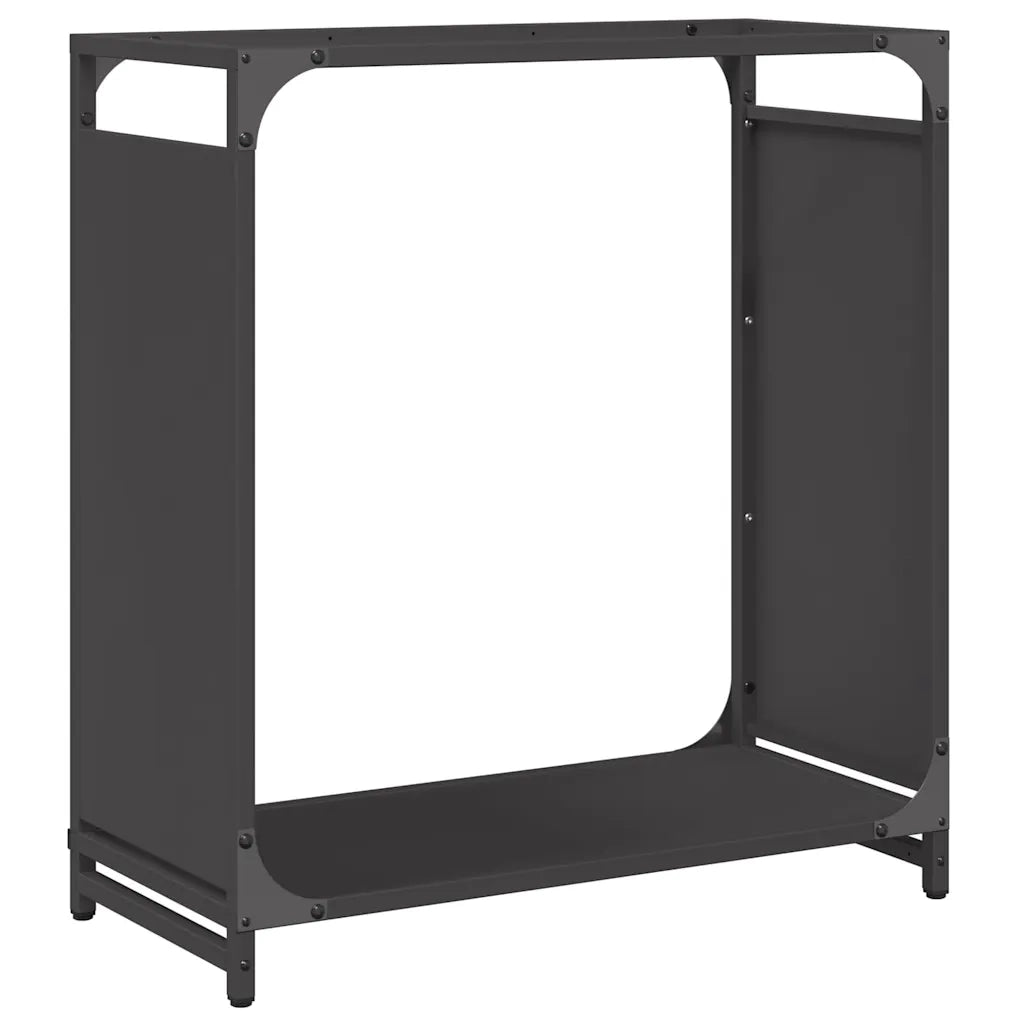 Rastrelliera per Legna da Ardere Nera 60x28x65 cm CFW5867103