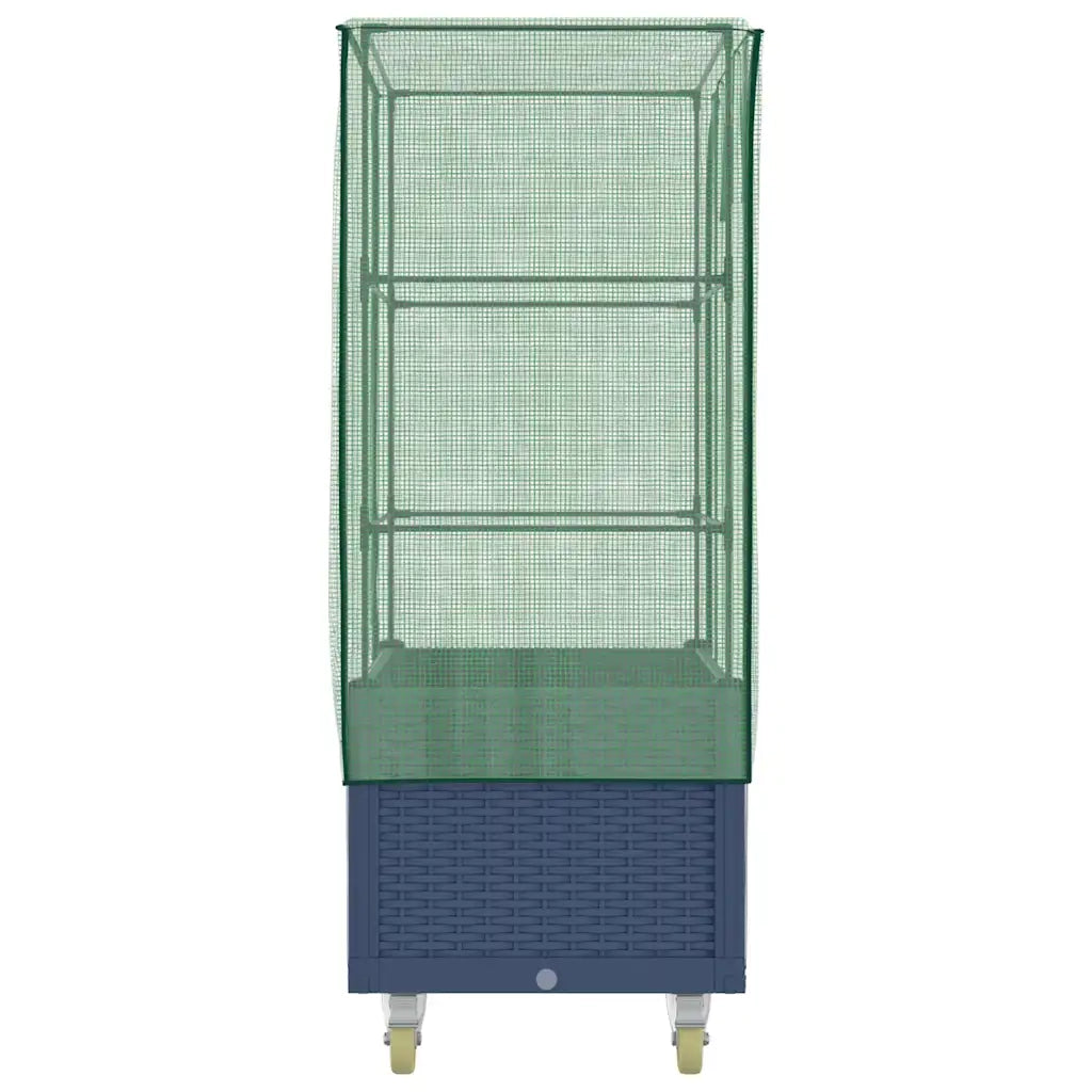 Fioriere | Cassetta per fiori | Letto Rialzato con Copertura e Ruote Effetto Rattan 80x50x182cm