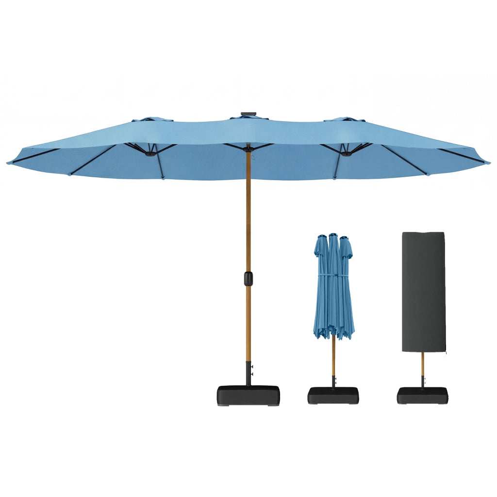 Ombrellone doppio da giardino ¨C zephmum ¨C blu 5x3 m