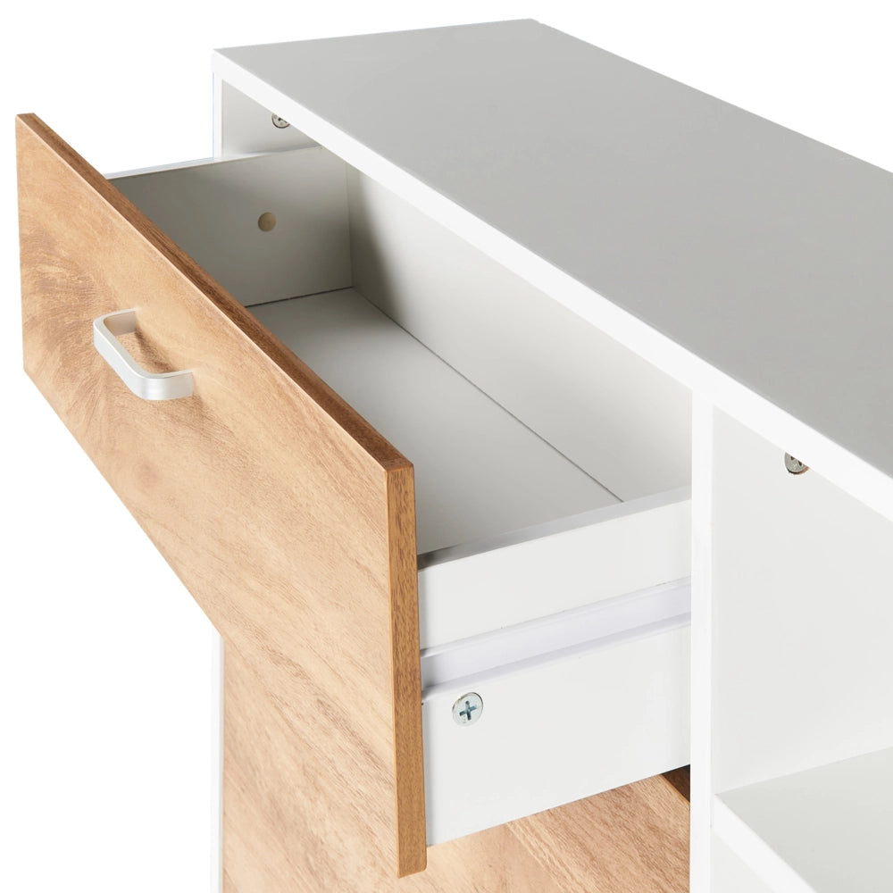 Scarpiera 2 scaffali aperti in legno ingegnerizzato bianco portaoggetti design moderno corridoio