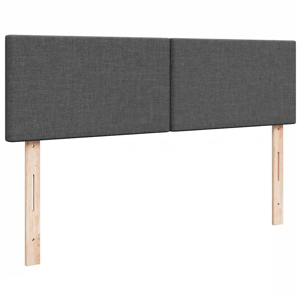 Pouf Letto con Materasso e LED Grigio Scuro 140x190 cm 3312223