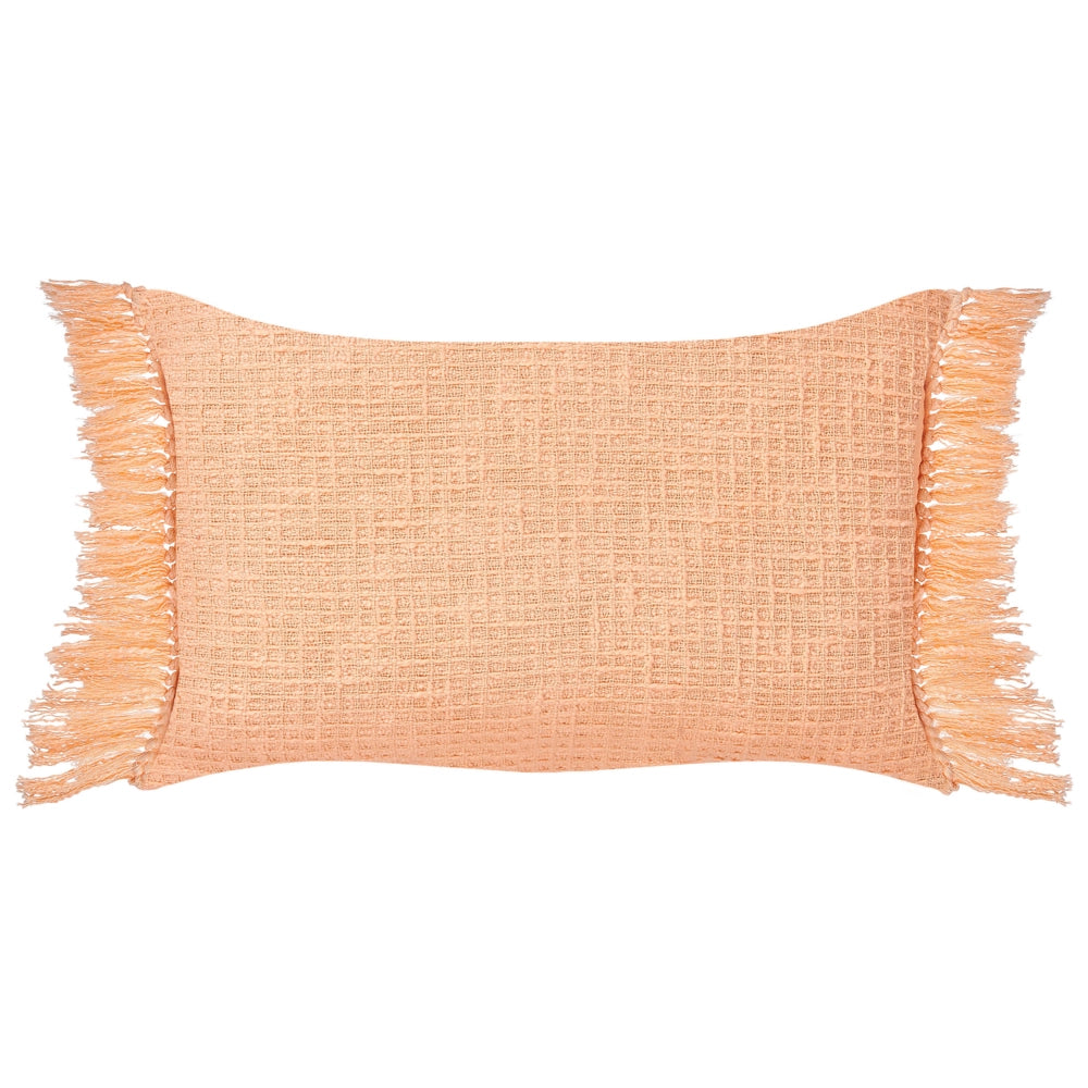 Set di 2 cuscini in cotone con nappe 40 x 60 cm arancione soggiorno elegante accogliente