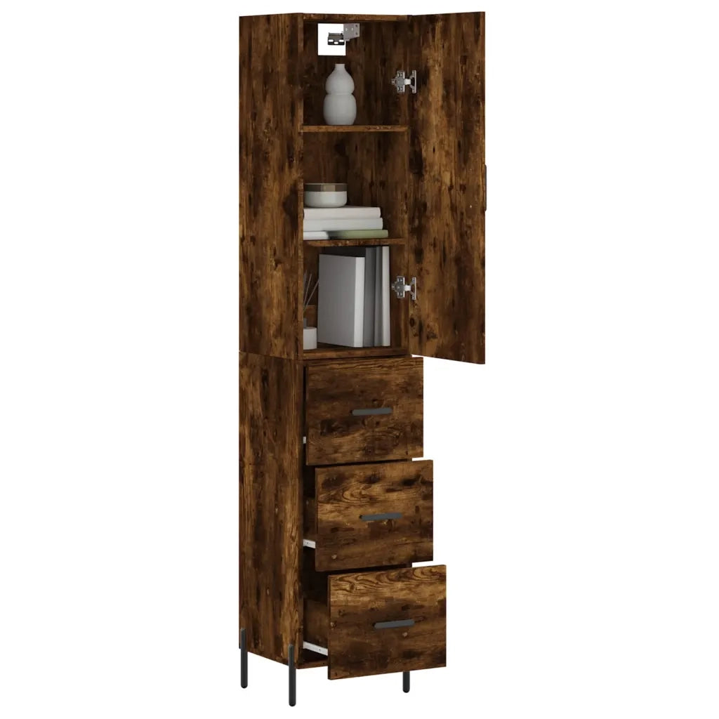 Credenza Rovere Fumo 34,5x34x180 cm in Legno Multistrato 3198862