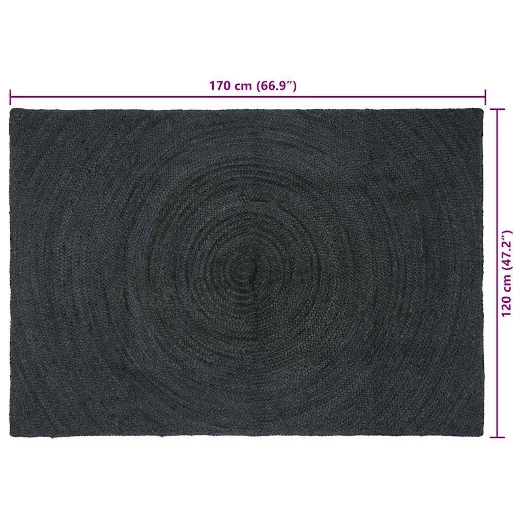Tappeti per area Grigio Scuro 120 x 170 cm Juta