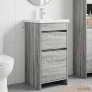 Mobile da bagno con lavabo Sonoma grigio 42 x 40 x 84,5 cm 890725