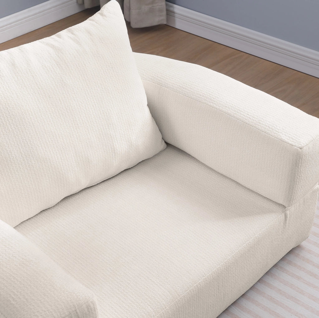 Divano modulare componibile in ciniglia beige HOMVRA