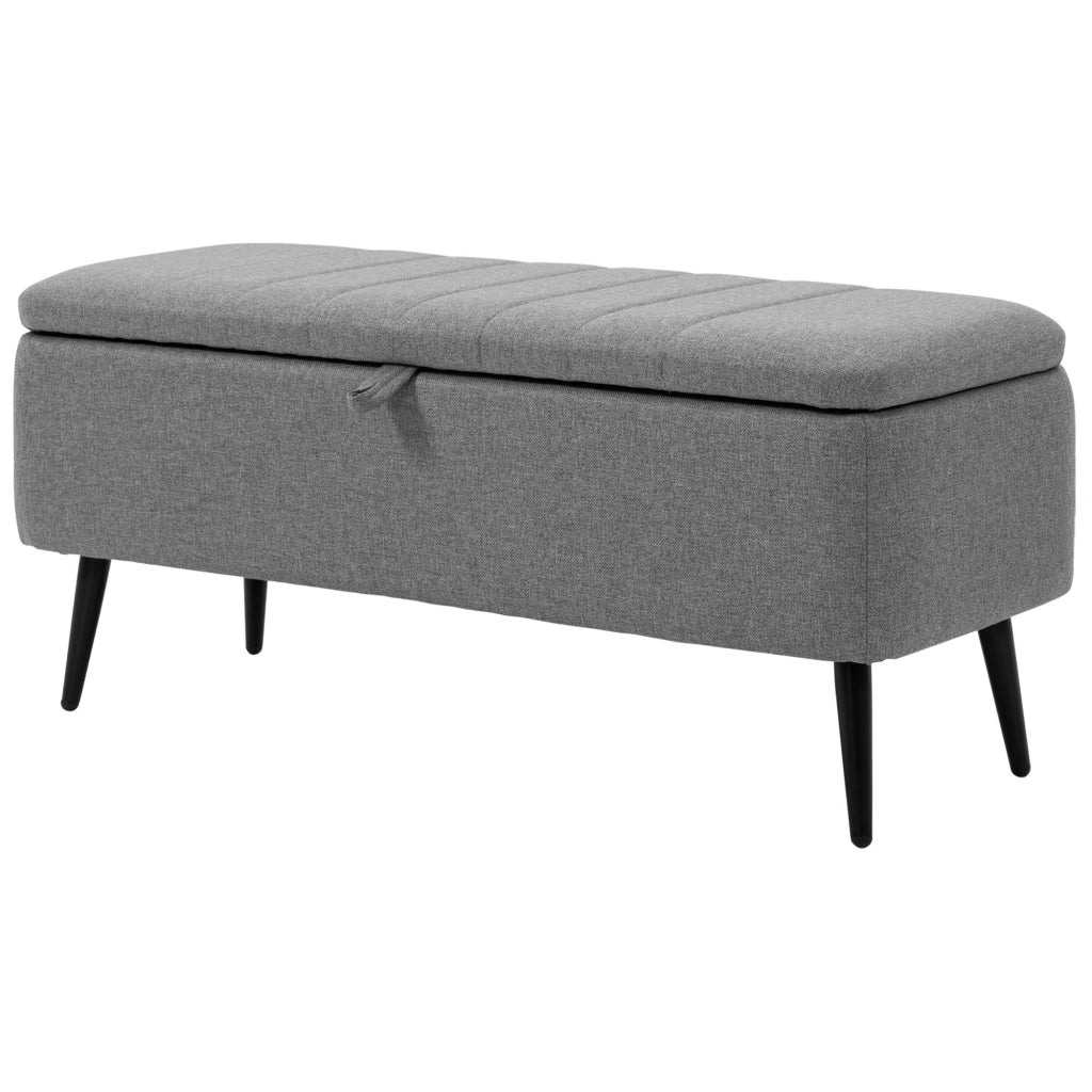 Divanetto con cassetti ¨C zephmum ¨C Grigio, Lino, 102x40x44 cm