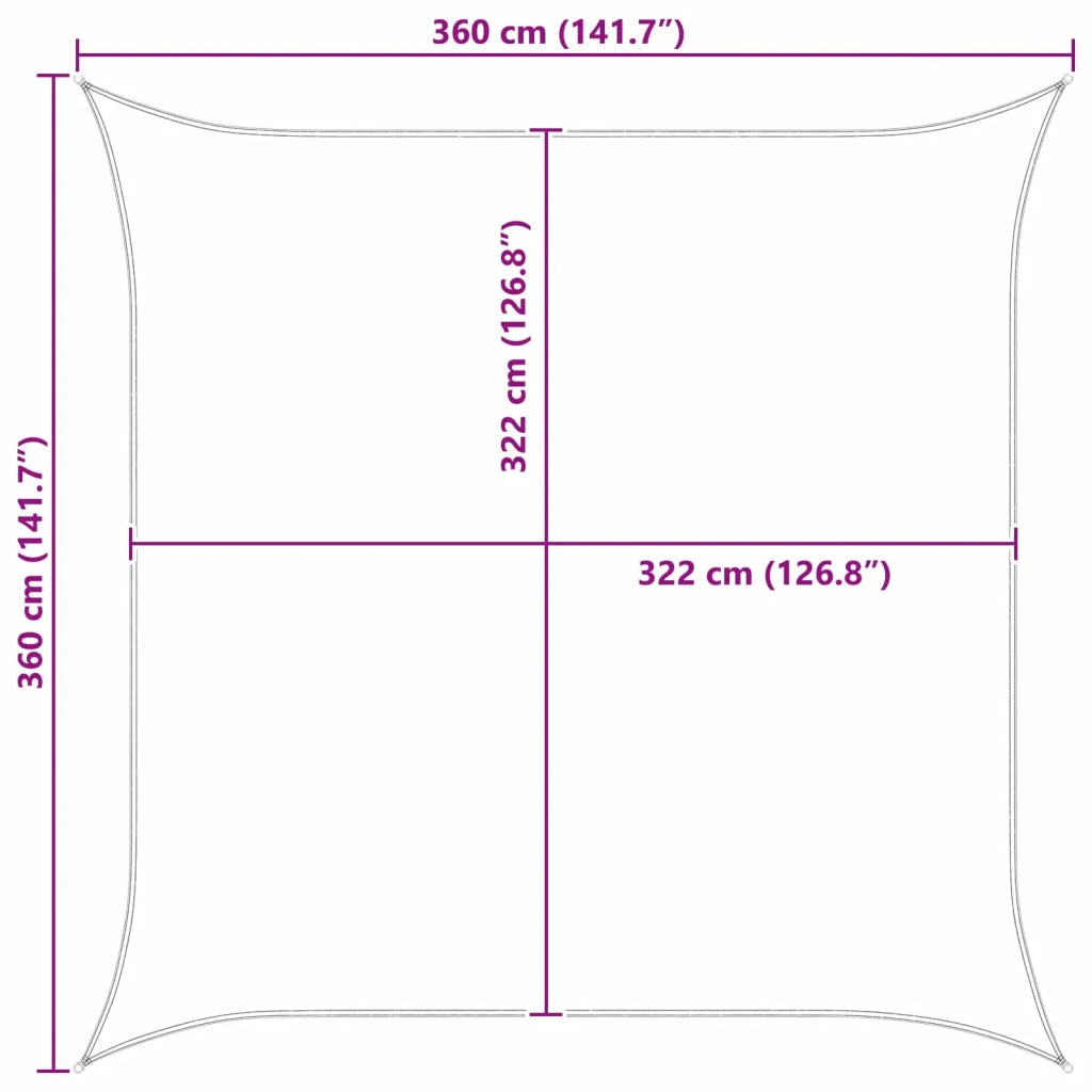 Vela Parasole | Telo Ombra | Vela da ombra solare Giallo e Bianco 3,6 x 3,6 m