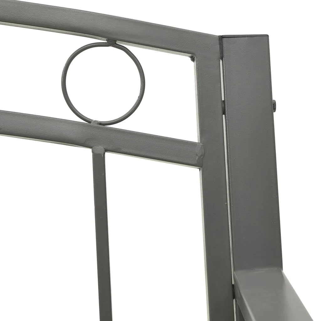 Panca da giardino arredo da esterno terrazza grigio 120 cm acciaio 02_0011728