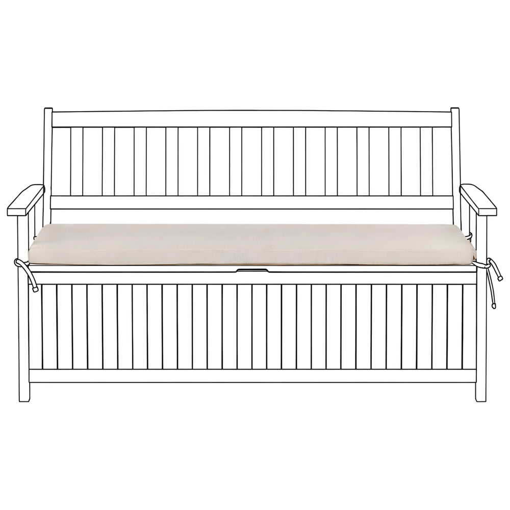 Cuscino per panche da esterno con lacci e rivestimento sfoderabile in tessuto beige con lacci, resistenti ai raggi UV e idrorepellenti