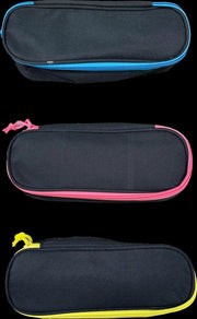 ASTUCCIO OVALE  IN TESSUTO IDEALE PER LA SCUOLA BLACK&FLUO COLORI ASSORTITI