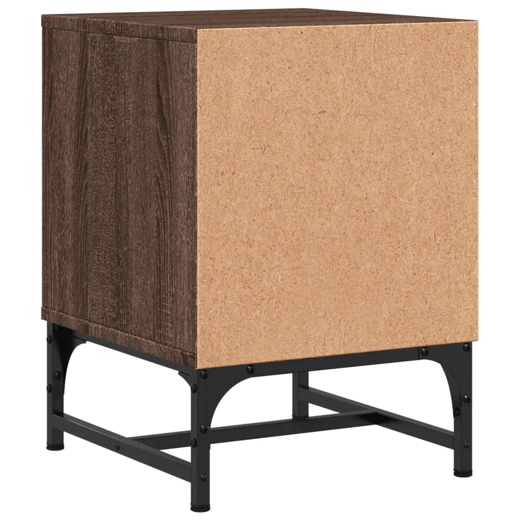 Comodini con Ante in Vetro 2pz-Set di 2 Tavolino da notte Rovere Marrone 35x37x50 cm