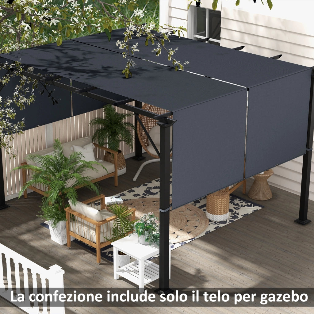 Copertura per Gazebo 3x3 m ¨C Xylo ¨C Poliestere Grigio Antracite 488x122 cm