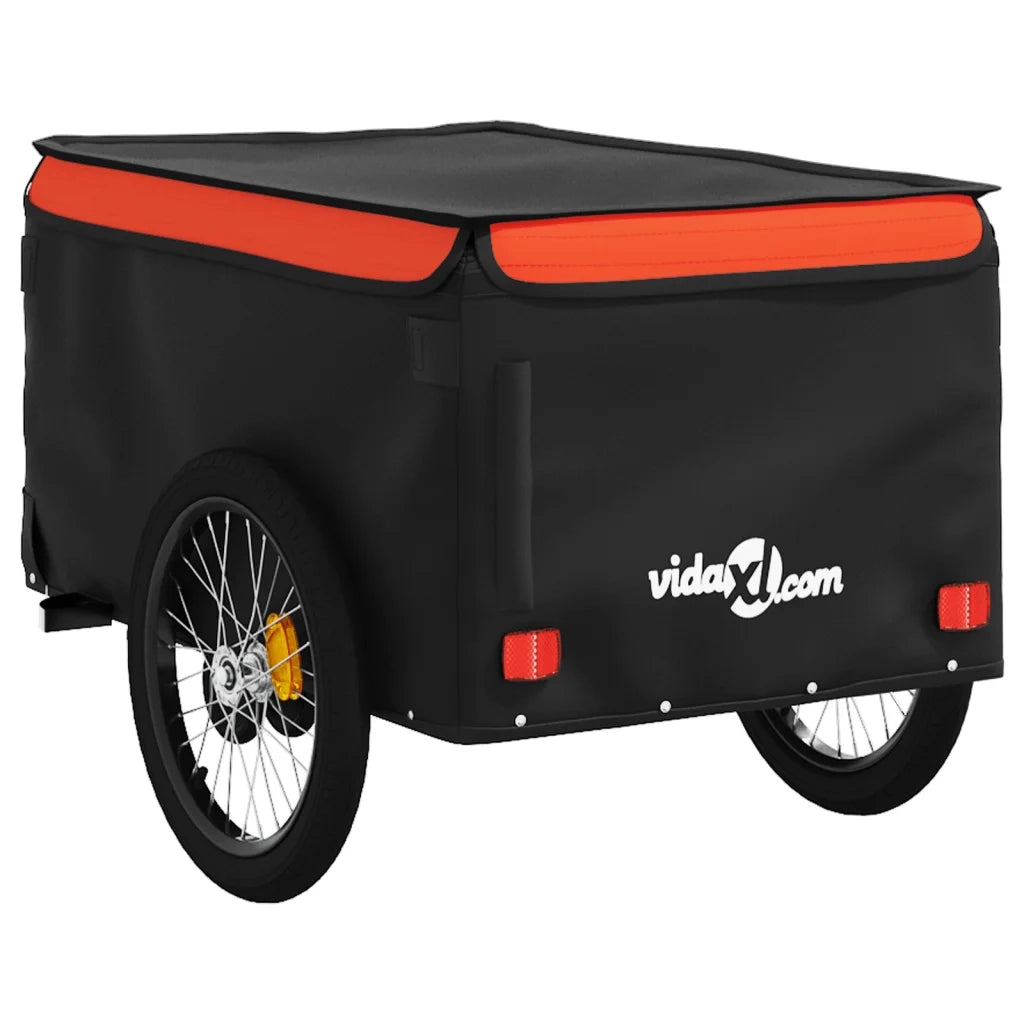 Rimorchio da Bici Nero e Arancione 45 kg in Ferro 94110