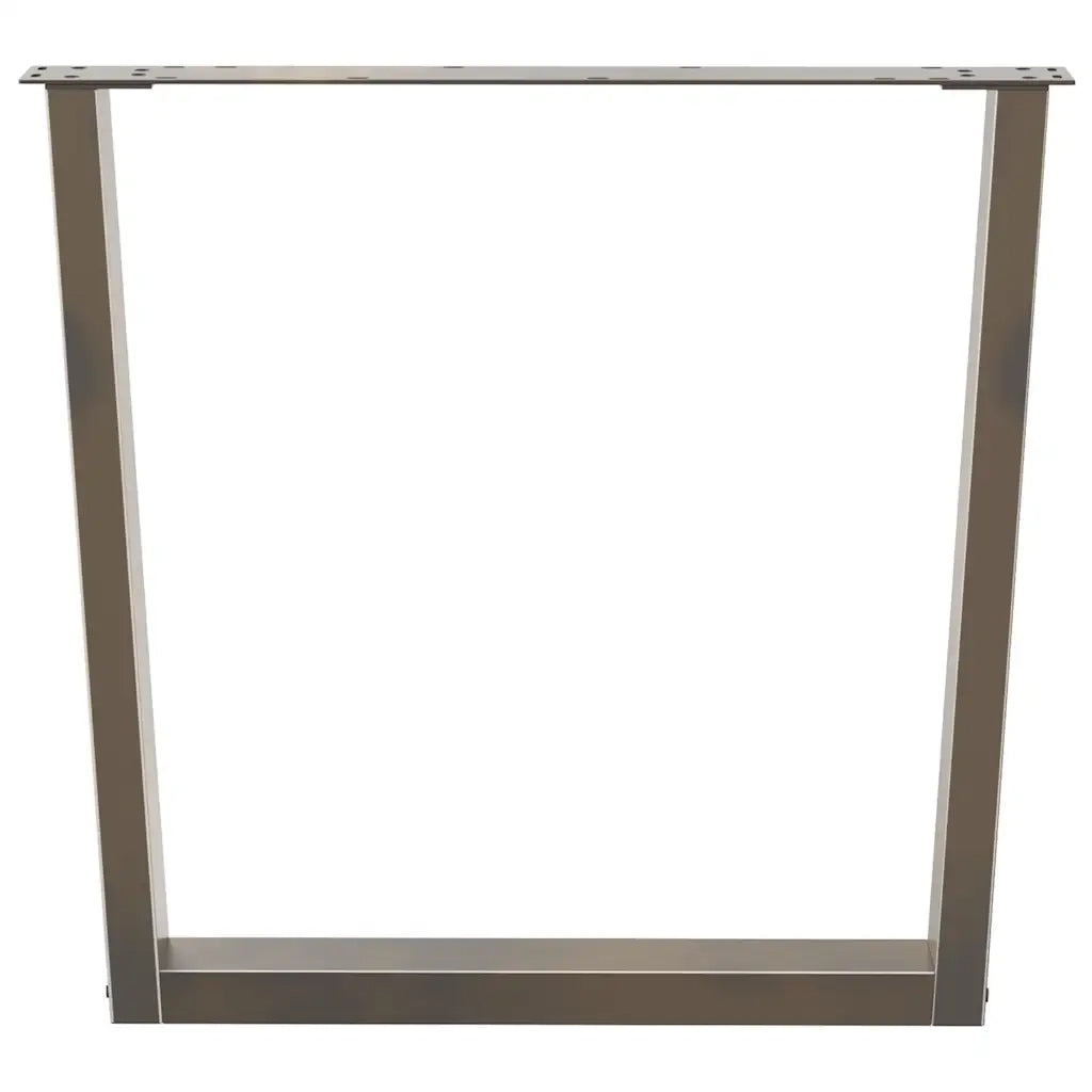Gambe per tavolo da pranzo a forma di V 3 pz in acciaio naturale 80x(72-73,3) cm 4012667