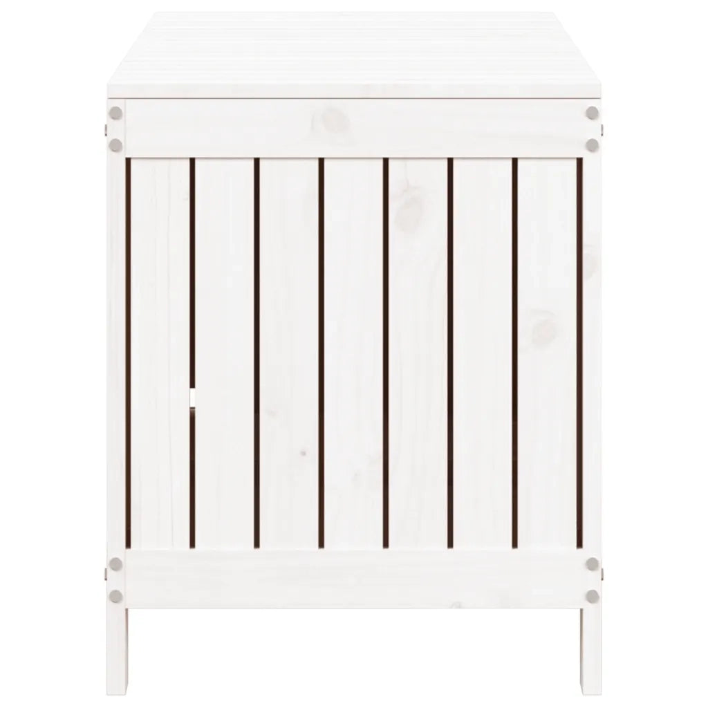 Contenitore da Giardino Bianco 115x49x60 cm Legno Massello Pino 823837
