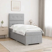 Letto box spring con materasso Grigio Chiaro 80 x 200 cm 3454008