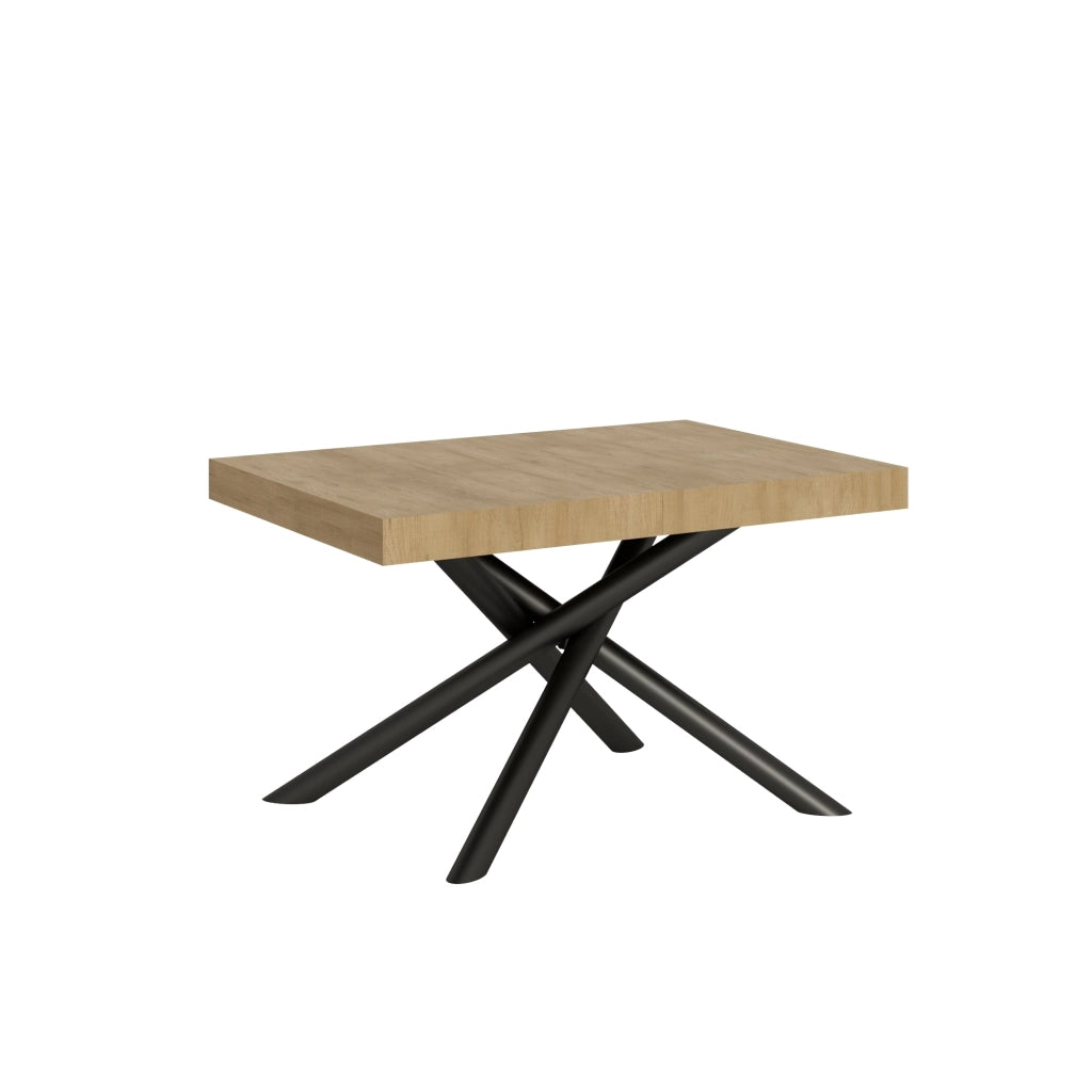 Tavolo Allungabile 140-400x90x77 cm Famas Quercia Natura Telaio Antracite