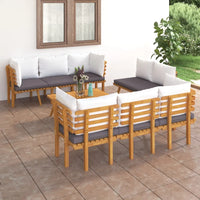 Set Divani da Giardino 8 pz con Cuscini in Massello di Acacia cod mxl 38194