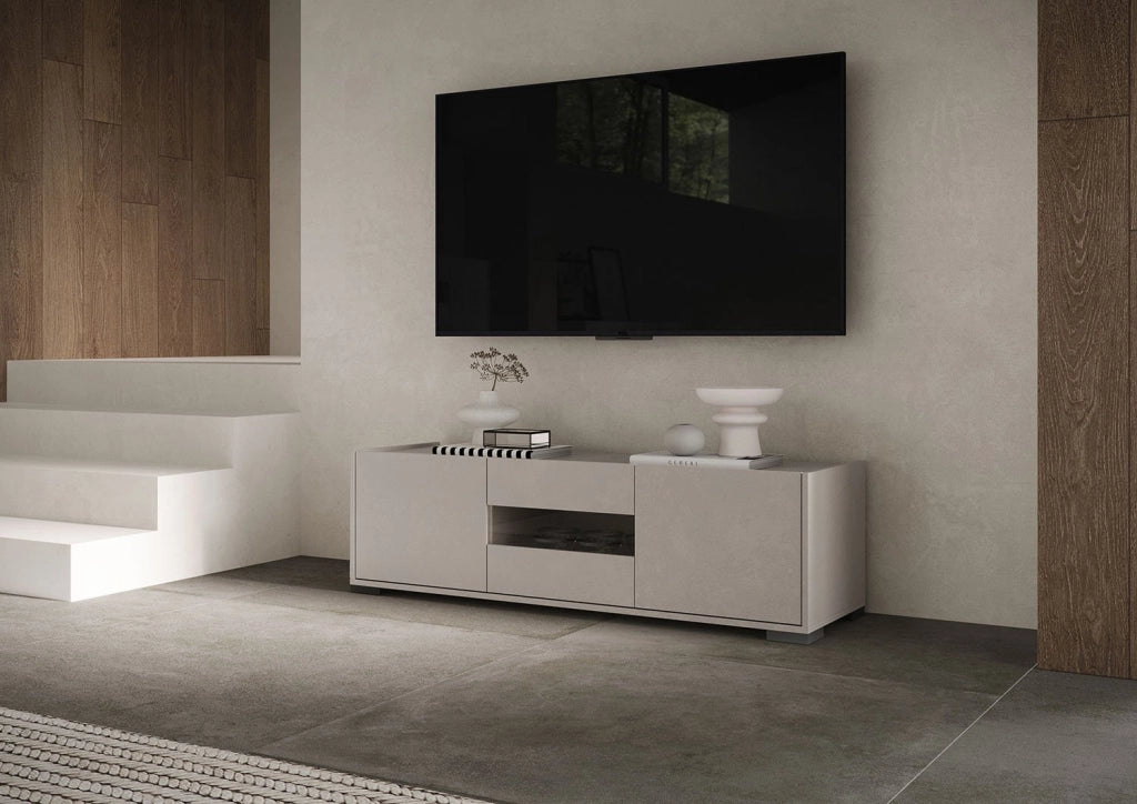 Porta TV 3 ante 130x40x40 cm cashmere - RIFLESSO
