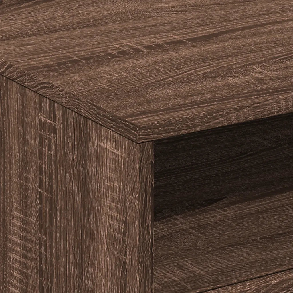 Tavolino da salotto | Tavolino da caff¨¨ | Tavolino da Soggiorno con Luci LED Rovere Marrone 50x49x40 cm