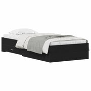 Letto singolo | Letto per adulti | Struttura del letto Rovere Nero 90 x 200 cm Legno multistrato